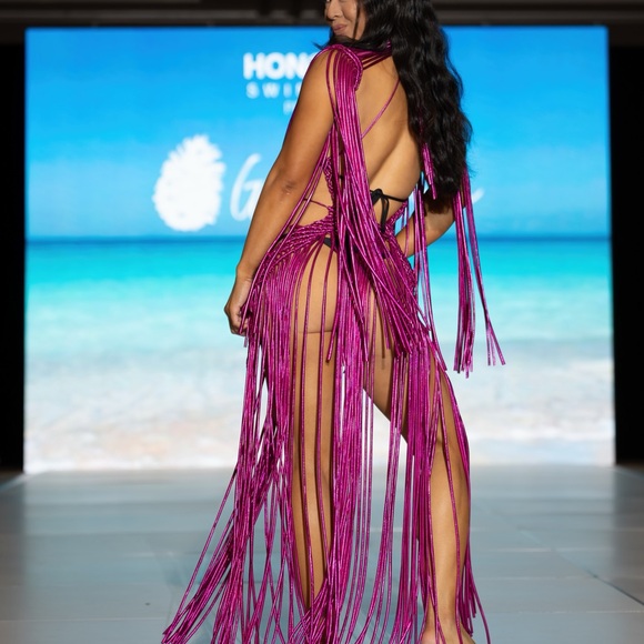 Handmade Macramé Metallic Festival Dress - Picture 17 of 17